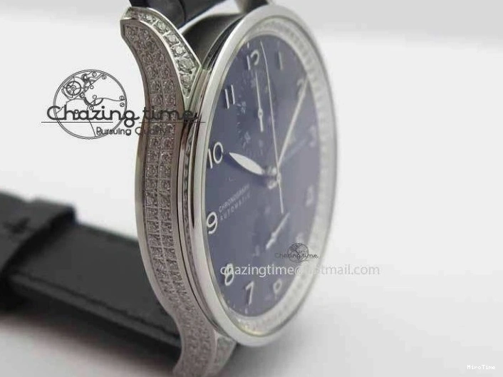 MIROTIME 0415 Portuguese IW3714 Diam ZF V2 1:1 Best Edition Black Dial On Black Leather Strap A79350 (Slim Movement) Lightweight 7245